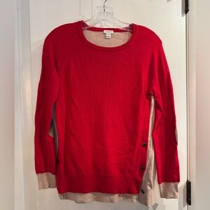 Jcrew Red and Tan Women's Sweater
